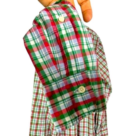Sid Mashburn Men's Long-Sleeve Plaid Button-Down Shirt Size L Green/Pink/White - Picture 4 of 9